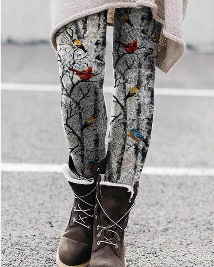 Leggings elasticizzati retrò stampati a vita alta stile caldo del commercio estero da donna_voghion.com