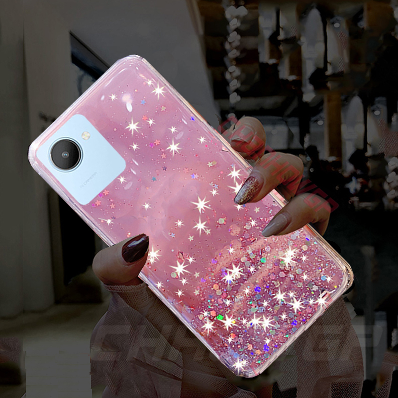 Luxury Gradient Glitter Bling Case For OPPO Realme C30 C31 C33 C35 C21Y C25Y A17 A54 A74 A94 A57 A96 5G 4G Soft Clear Back Cover_voghion.com