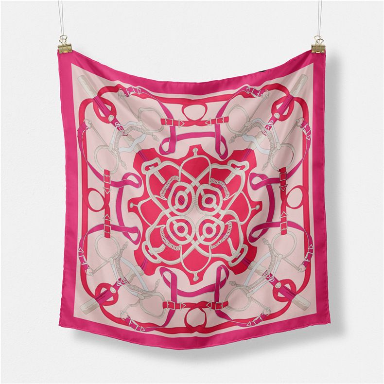 53 Small Square Belt Chain, Printed Silk New Professional Scarf, Satin Scarf_voghion.com