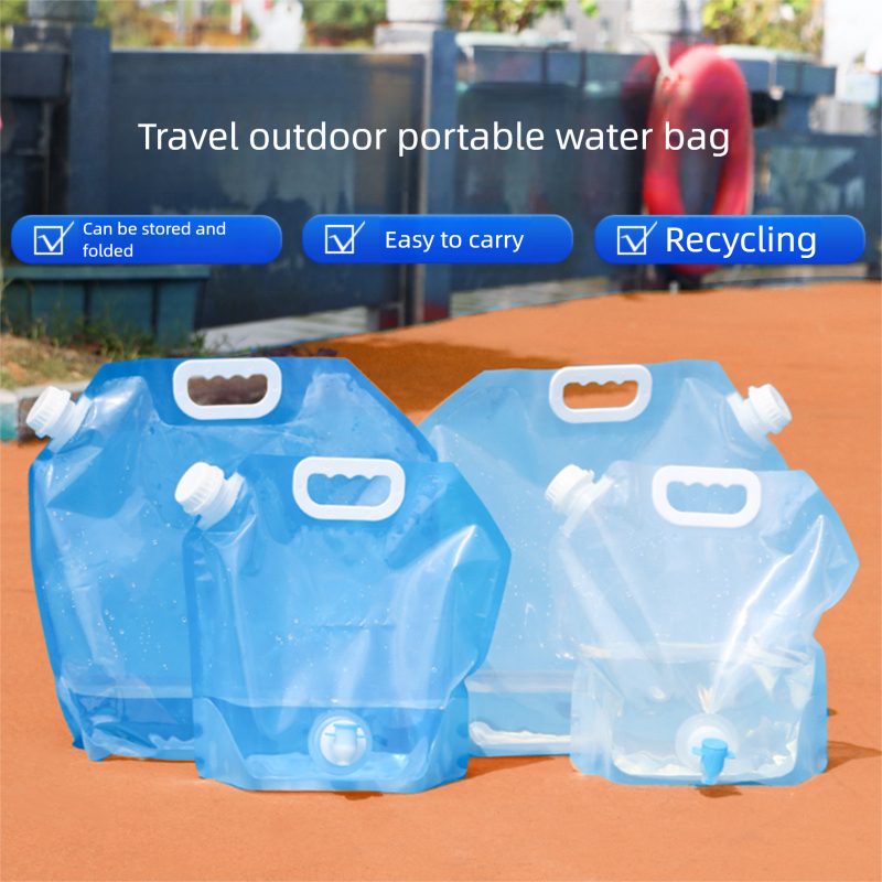 Verdickter, tragbarer und faltbarer Outdoor-Wasserbehälter aus Kunststoff mit großem Fassungsvermögen, ideal für Radfahren, Reisen und Camping._voghion.com