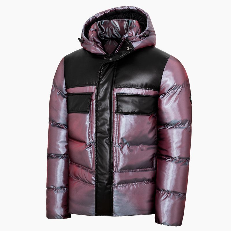 Chaqueta de algodón con capucha de invierno para hombre con diseño reflectante - Parka holgada de gran tamaño para uso informal y al aire libre (S-XXL, morado)_voghion.com