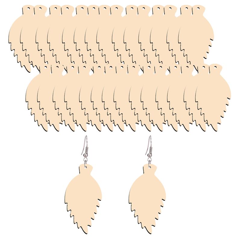 Creative design primary color Clover wooden daisy earrings fashion style earrings factory foreign trade supply earrings_voghion.com