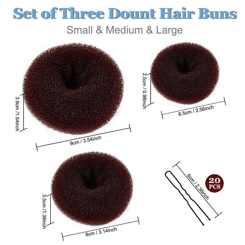 Set di strumenti per intrecciare i capelli con chignon, accessori per capelli, strumenti per intrecciare i capelli a forma di bocciolo di ciambella_voghion.com