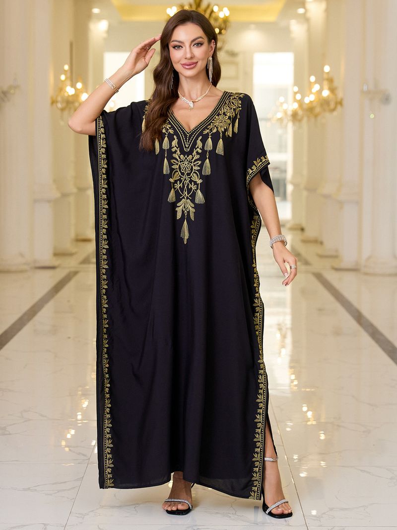Robe de plage brodée en coton pour femme_voghion.com