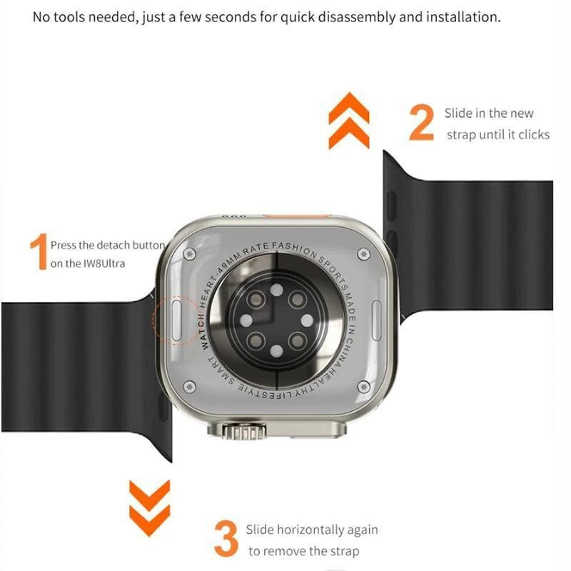 Multi-Sport IW8 Ultra Smart Series 8 49mm 2.16" HD képernyő Bluetooth hívás NFC IP68 vízálló hőmérséklet-érzékelős okosóra férfiaknak_voghion.com