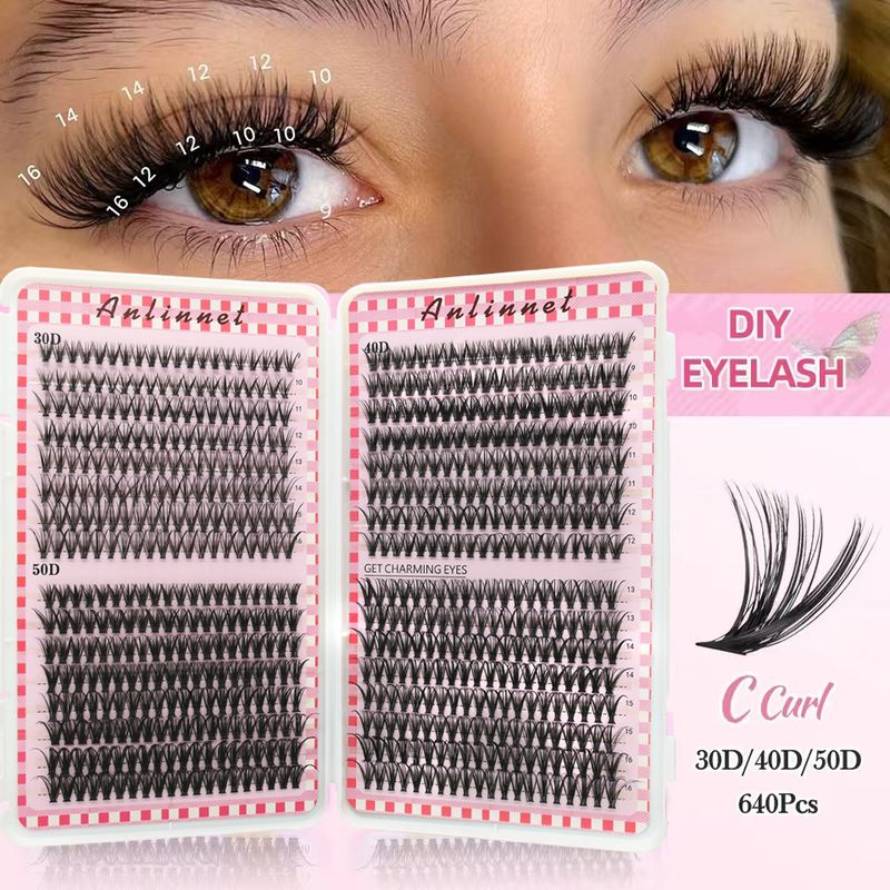 30D/40D/50D Mixed False Eyelashes Book - High Volume Pack (Fluffy Cluster Lashes, DIY Extension, Natural & Dramatic Styles, Bulk Supply)_voghion.com