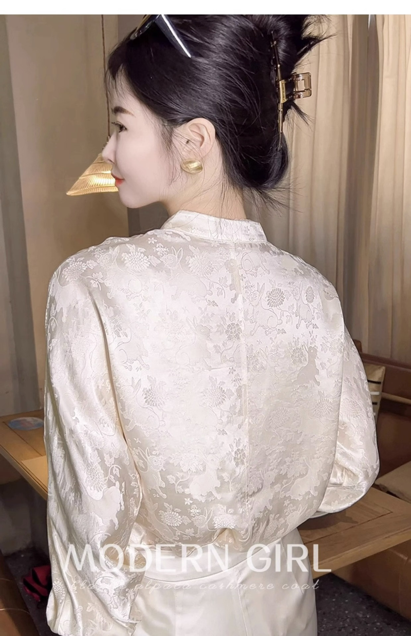 Camicia a maniche lunghe da donna nuova in stile cinese top in seta di gelso per donna 2023 inizio autunno colletto alla coreana camicia di seta in stile nazionale retrò_voghion.com