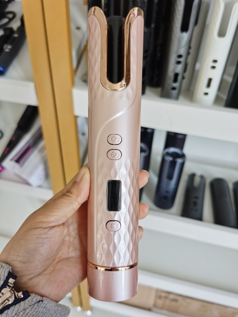 16–20 mm großer, automatisch rotierender Lockenstab mit 10 Temperatureinstellungen, kabellosem Stylingstab mit Keramikbeschichtung, LCD-Display und USB-Aufladung_voghion.com