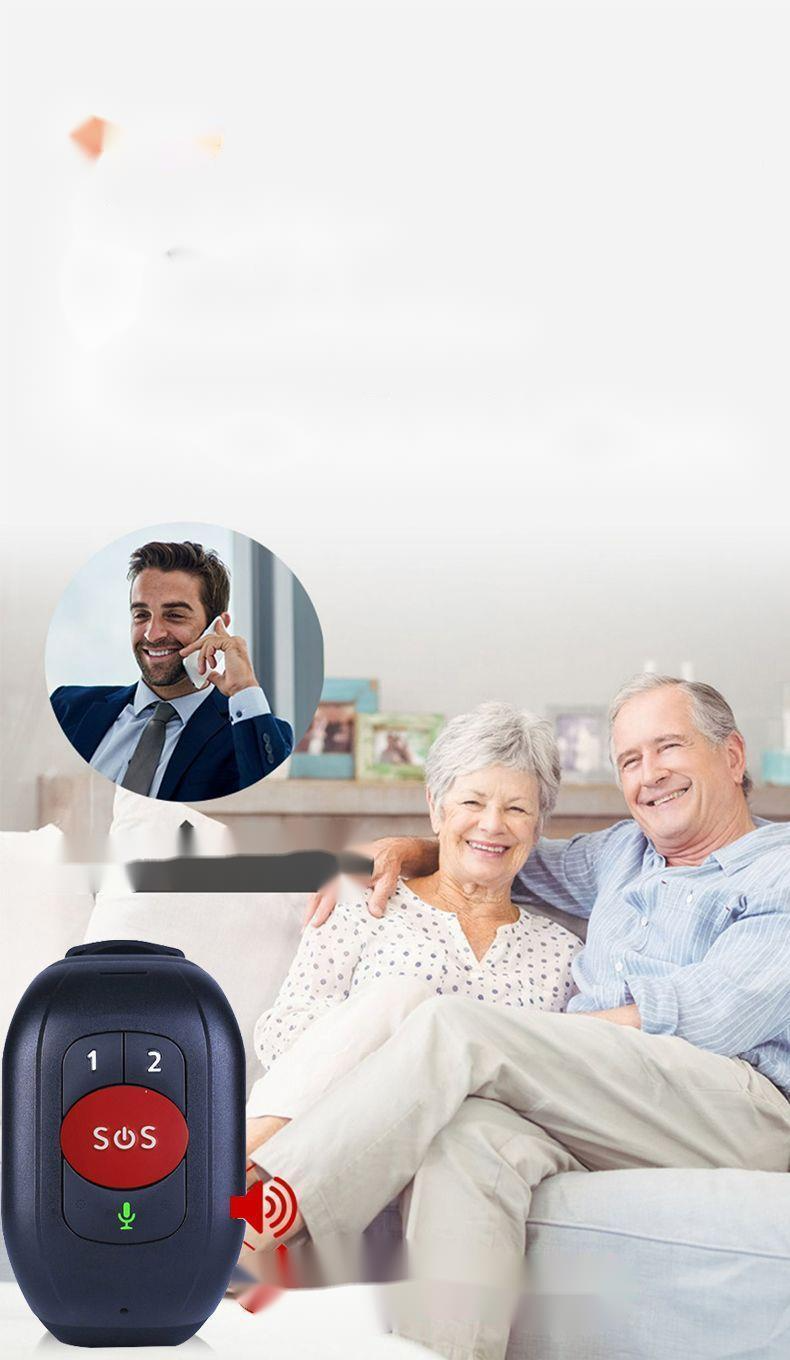 Yaşlı Acil Çağrı Bilekliği SOS Kayıp Önleyici Bulucu, Yaşlılara Özel Akıllı Telefon, Saat Alarmı_voghion.com