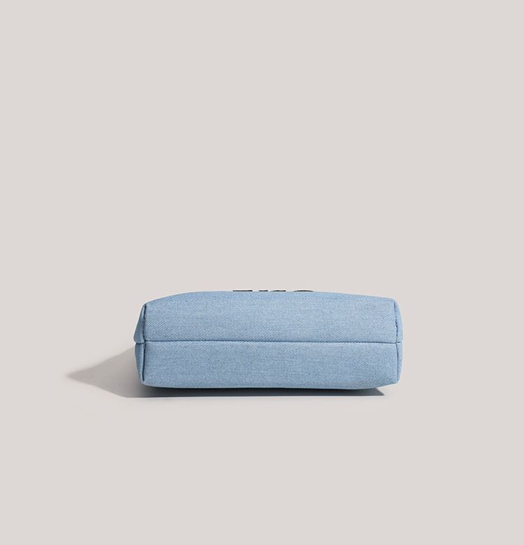 Versione della borsa a secchiello portatile Denim Niche, semplice e di grande capacità, borsa a tracolla Hobo versatile e alla moda._voghion.com