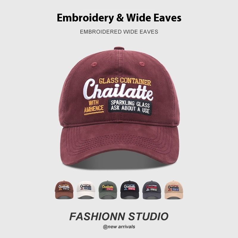 Minimalistisch Modieus Veelzijdig Gepersonaliseerde Geborduurde Gedrukte Eendenbekpet Comfortabele Ademende Verstelbare Baseballpet Met Brede Rand_voghion.com