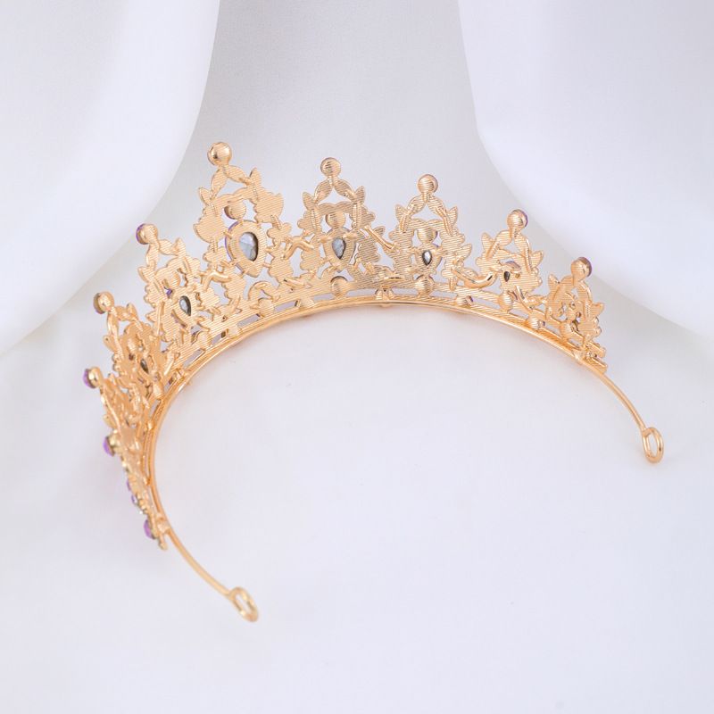 Coroană de mireasă cu pietre prețioase negre nobile, cu diamant, din aliaj, pentru coafură de nuntă, accesorii de păr, coroană de seară pentru banchet_voghion.com