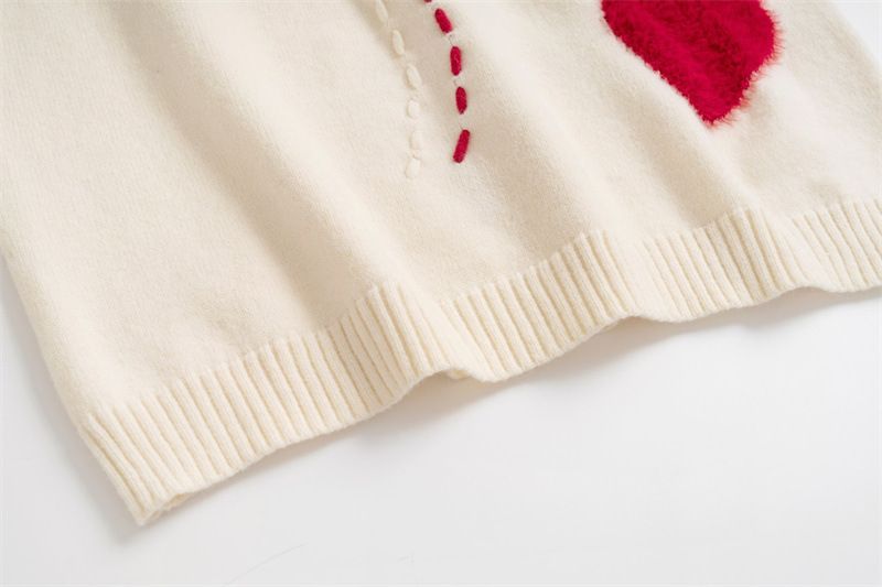 Vêtements pour hommes automne et hiver nouveau pull brodé en serviette d'amour hommes et femmes pull tricoté décontracté à manches longues en vrac col rond_voghion.com