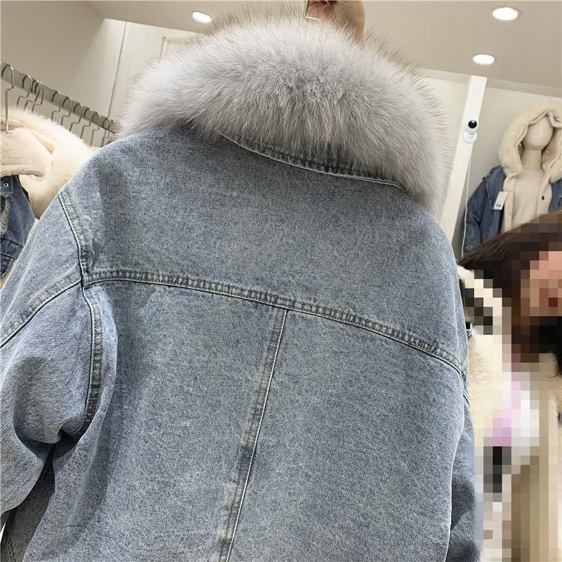 Abbigliamento da donna giacca in denim BF spesso in cotone per donna autunno e inverno nuova taglia grande ampia più cappotto in velluto di lana di agnello e cotone per donna_voghion.com