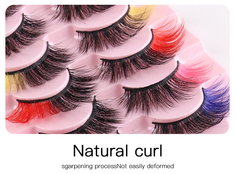 False Eyelashes 8 Pairs Of Colored False Eyelashes Curled Natural Mink Eyelashes Stage Makeup Performance False Eyelashes_voghion.com