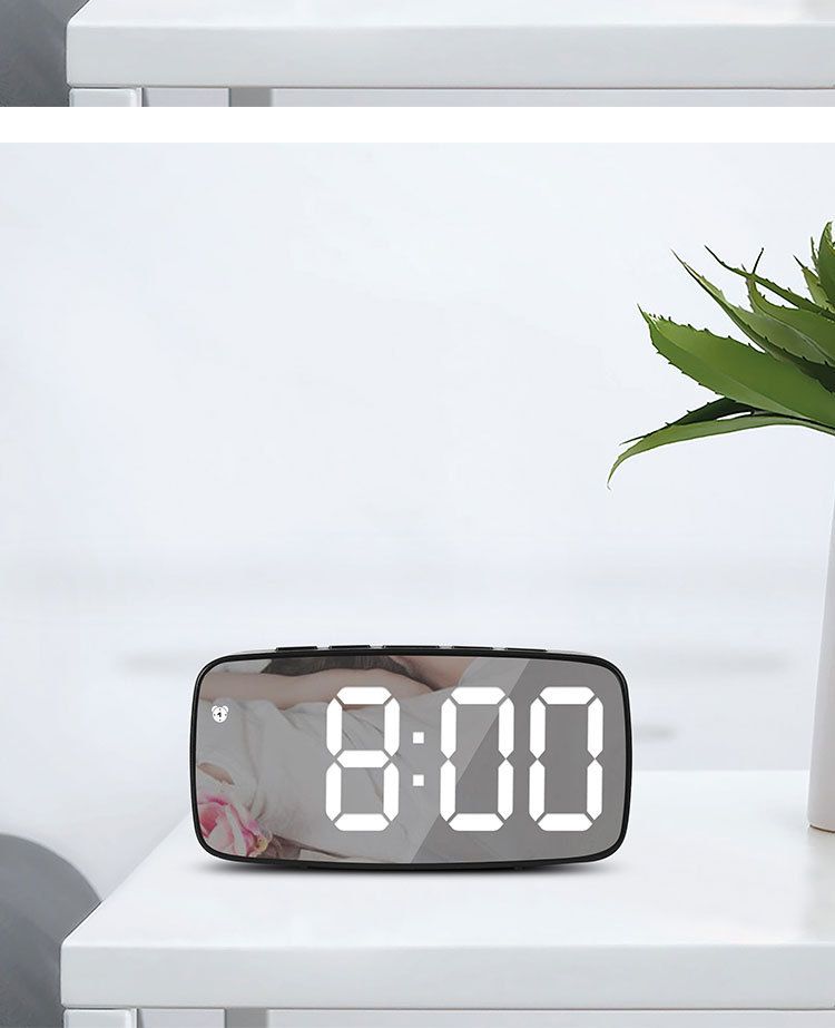 Alarm Clocks Creative Mirror Multi Function LED Makeup Mirror Battery Plug In Dual Purpose Alarm Clock_voghion.com