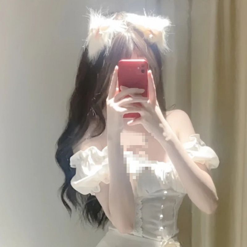 Audday Summer Sweet And Spicy Pure Desire Style Waist-Slimming Versatile Top For Women + High-Waisted Three-Dimensional Floral_voghion.com