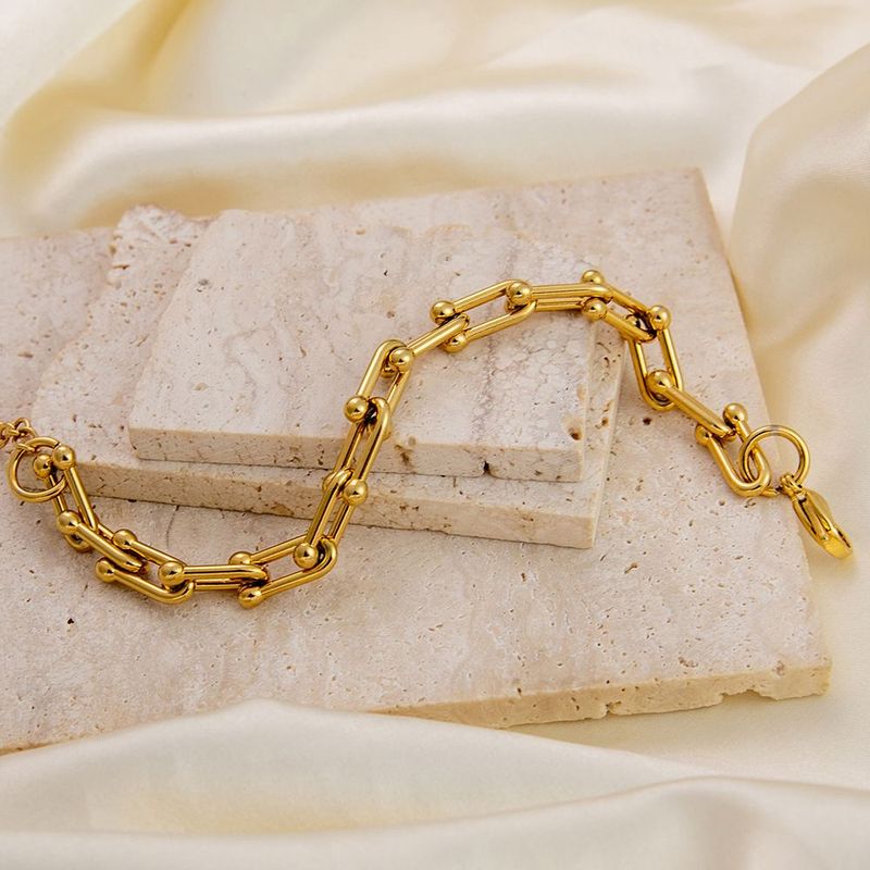 【 Hot Selling In Store 】 Chain Shaped Fashionable Versatile Stainless Bracelet For Women, With A Light Luxury And_voghion.com