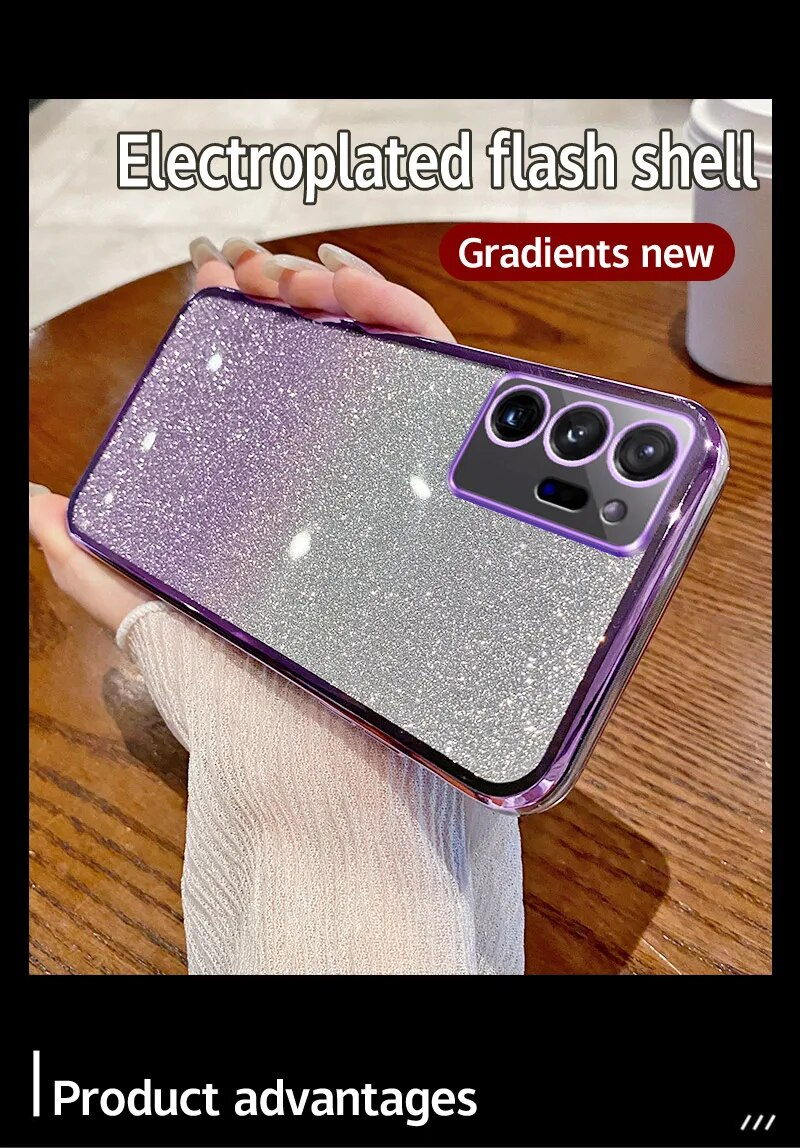 Note20 20Ulta 10Plus Glitte Case Fo Samsung Galaxy Note 20 Ulta 10 Plus 5g Note10 Po Gadient Silicone Plating_voghion.com