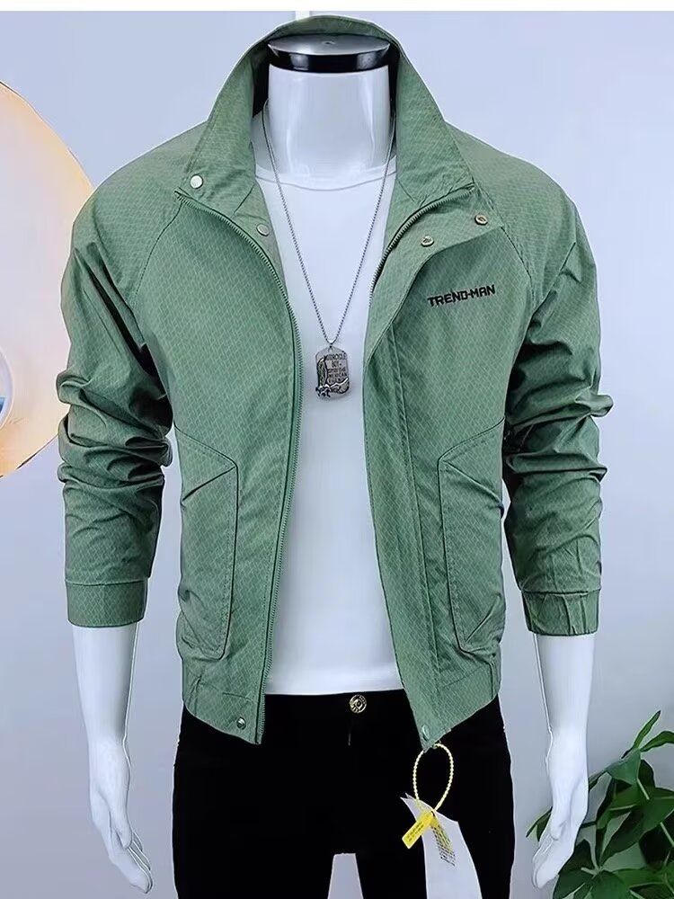 Herrenbekleidung Trendy Oversized Streetwear Jacke für Herren - Vintage High Street Korean Style Kapuzenjacke mit Reißverschluss in Schwarz/Weiß/Grün_voghion.com