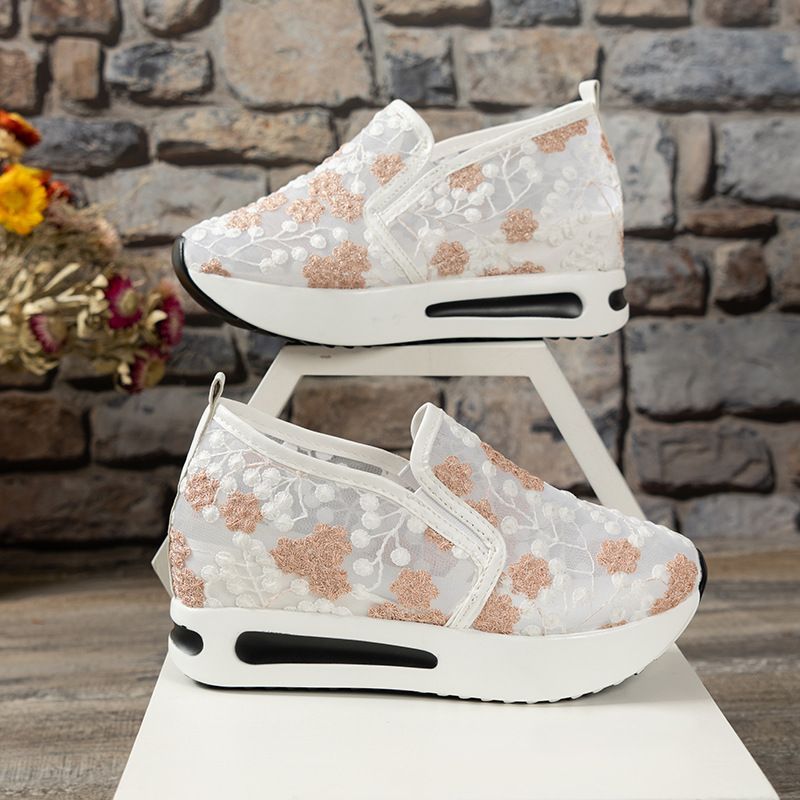 Einzelner Schuh 2024 Frühling Koreanische Ausgabe Neue Spitze Mesh Casual Set Füße High Heel Innenerhöhung Matsuke Damensandalen_voghion.com