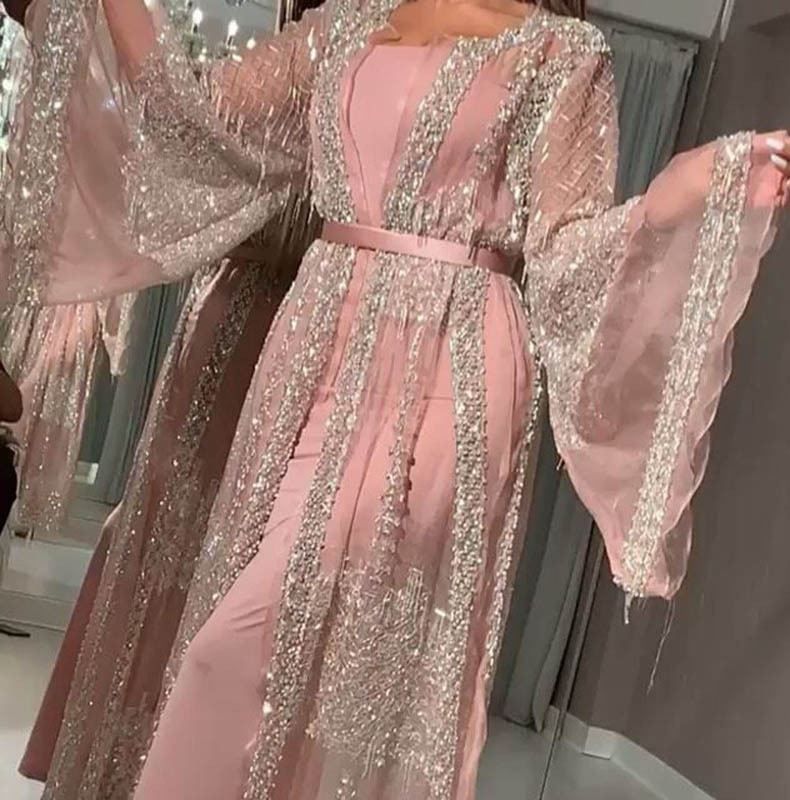 2025 New Women's Hot Stamping Sexy Shawl Two-piece Set For Banquet Fashion Evening Dress_voghion.com
