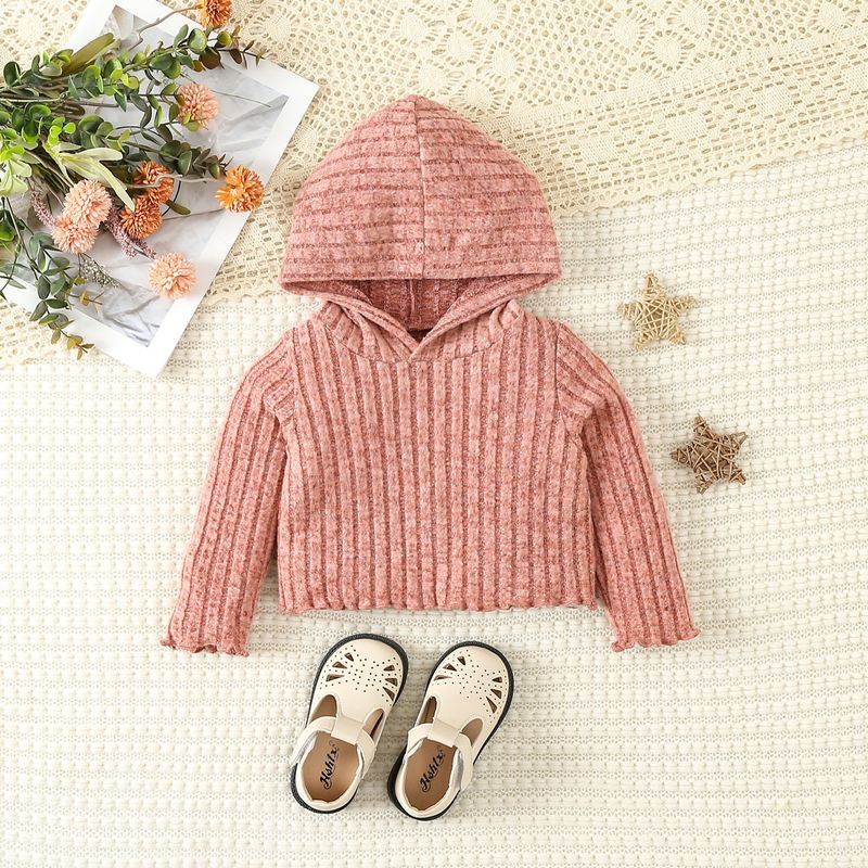 2024 Abbigliamento per bambini, stile carino, tinta unita, felpa con cappuccio, pantaloni a zampa d'elefante_voghion.com