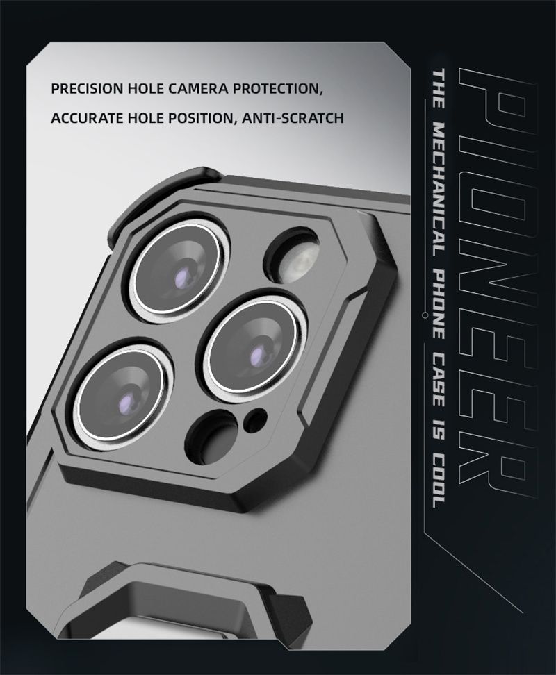 Anti Shock Armor Phone Case For Iphone 16E 16 15 14 13 Pro Max Iphone16 Plus Car Magnetic Holder Kickstand Back Cover_voghion.com