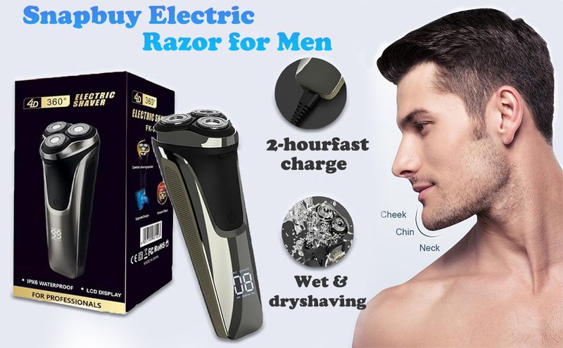 Rasoir rotatif à tête flottante 4D - Rasoir rechargeable humide/sec_voghion.com