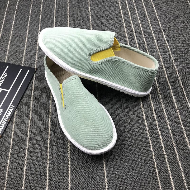 Ademende gele stoffen schoenen, casual instappers voor koppels_voghion.com
