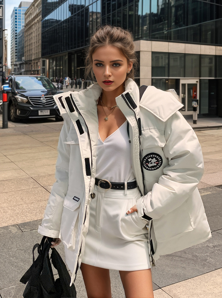 Women's Clothing Winter New Workwear winter coats Cotton Jacket For Women Thickened Small Coat Couple Design Fur Collar Cotton Coat_voghion.com