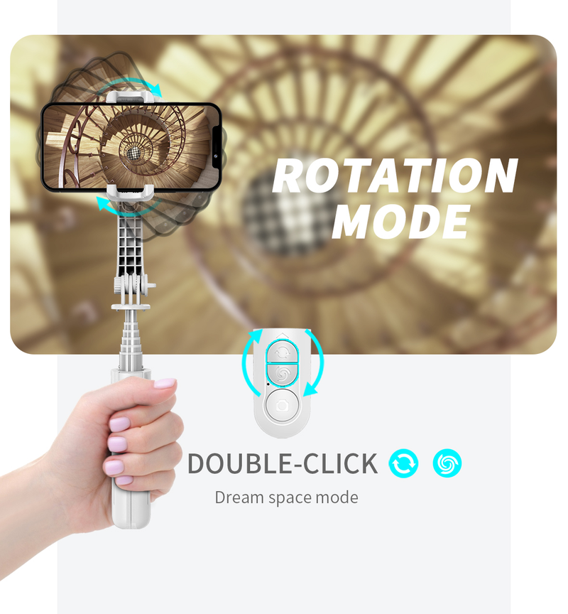 Universalledstabilisator med expanderbar trådlös selfiestick och stativ multifunktionell fjärrkontroll för_voghion.com