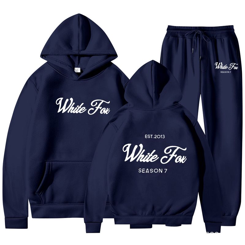 2024 autumn men's and women's casual sports fashion with velvet print running hoodie, sweatpants, hooded sweatshirt set_voghion.com