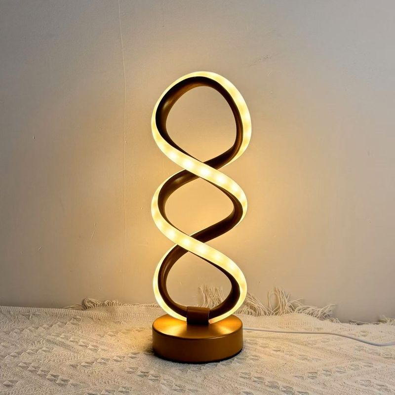 Lampe de table décorative créative à intensité variable en aluminium, 3 couleurs, USB, électrique, noir, or, blanc_voghion.com