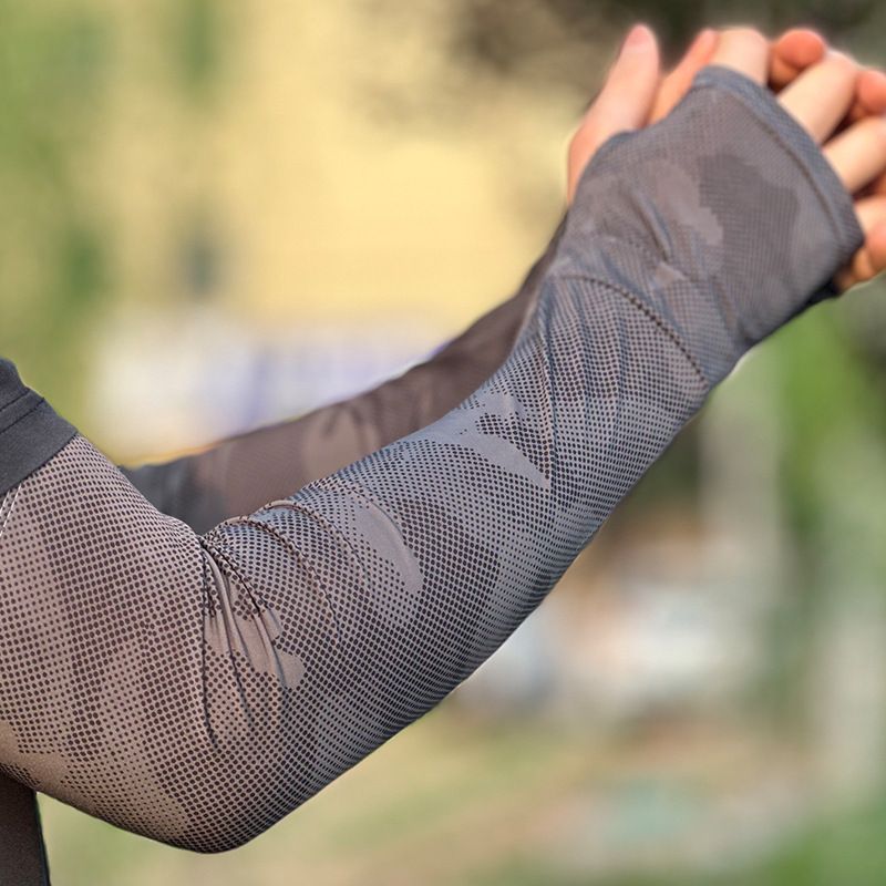 LazyZoom Sommer Camouflage Sonne Für Männer Angeln Arm Guards UV Schutz Seide Handschuhe Outdoor Radfahren Sport Eis Ärmel_voghion.com