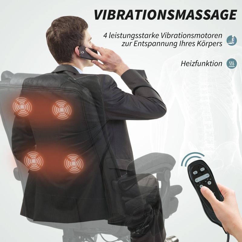 Massagestuhl Mit Fußstütze, Höhenverstellbar, 64x118cm, Nero_voghion.com