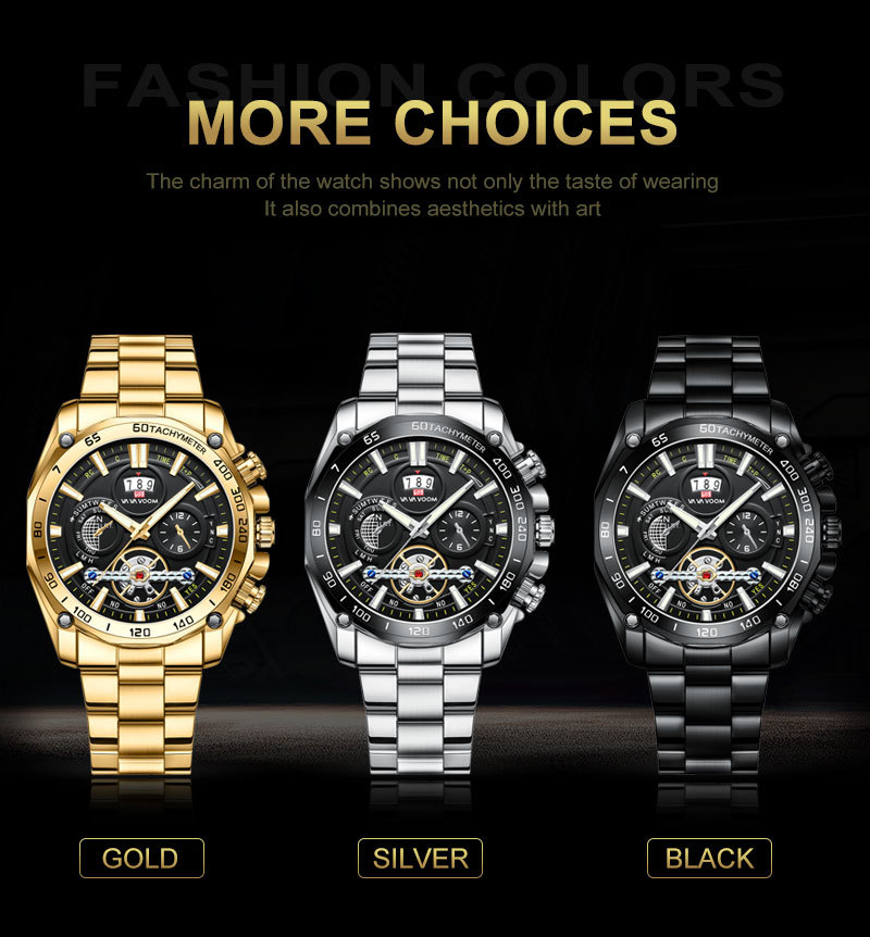 VA VA VOOM herreklokke Lysende moteklokke Herreklokke Tourbillon-klokke_voghion.com