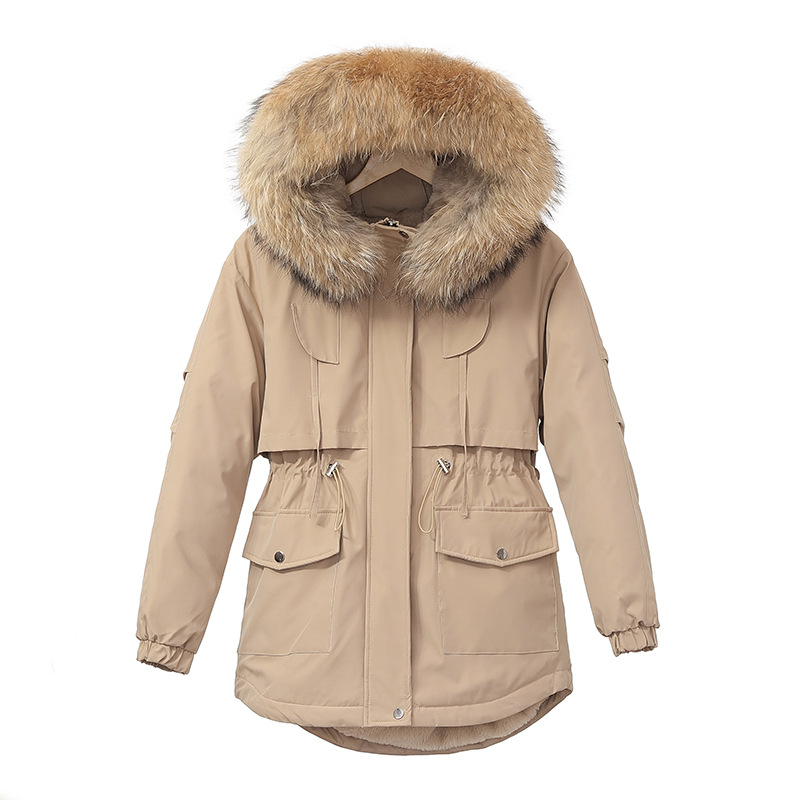 Abbigliamento da donna Parka di media lunghezza Donna Autunno e inverno Nuovo stile Cappotto caldo in cotone spesso e largo Giacca antifreddo di grandi dimensioni_voghion.com