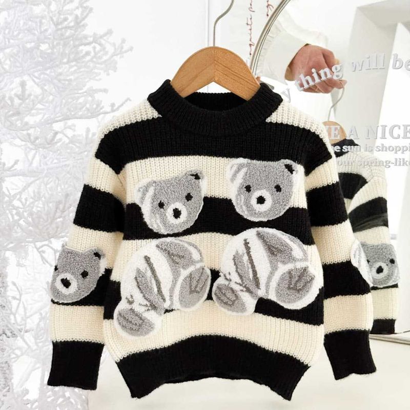 Maglione invernale per bambini, maglietta a maniche lunghe, scollo rotondo, autunno e inverno, abbigliamento caldo per bambini alla moda._voghion.com