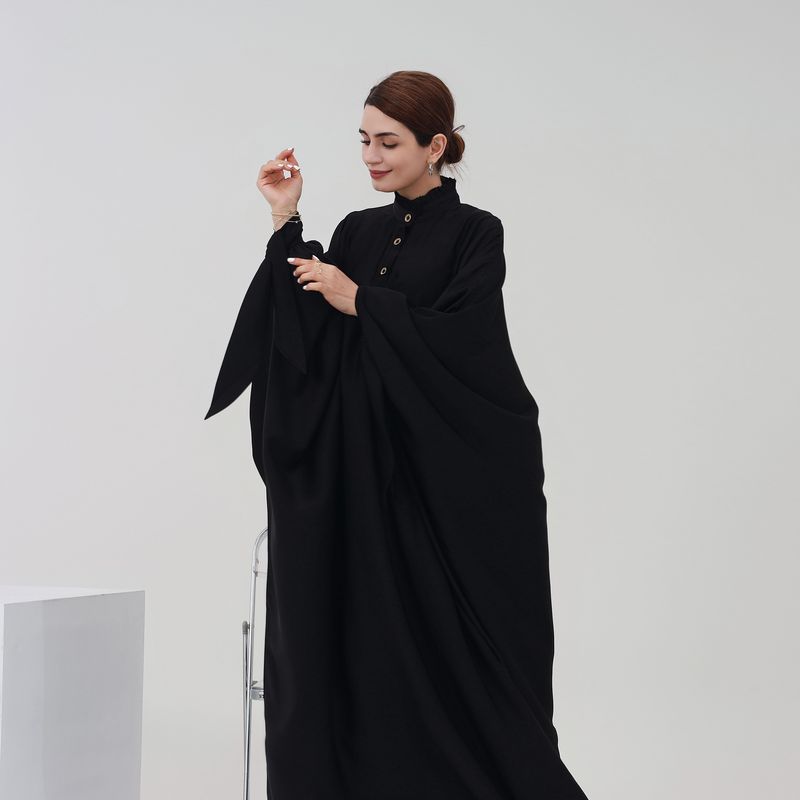 Damenbekleidung Langes Swing-Kleid in Volltonfarbe_voghion.com