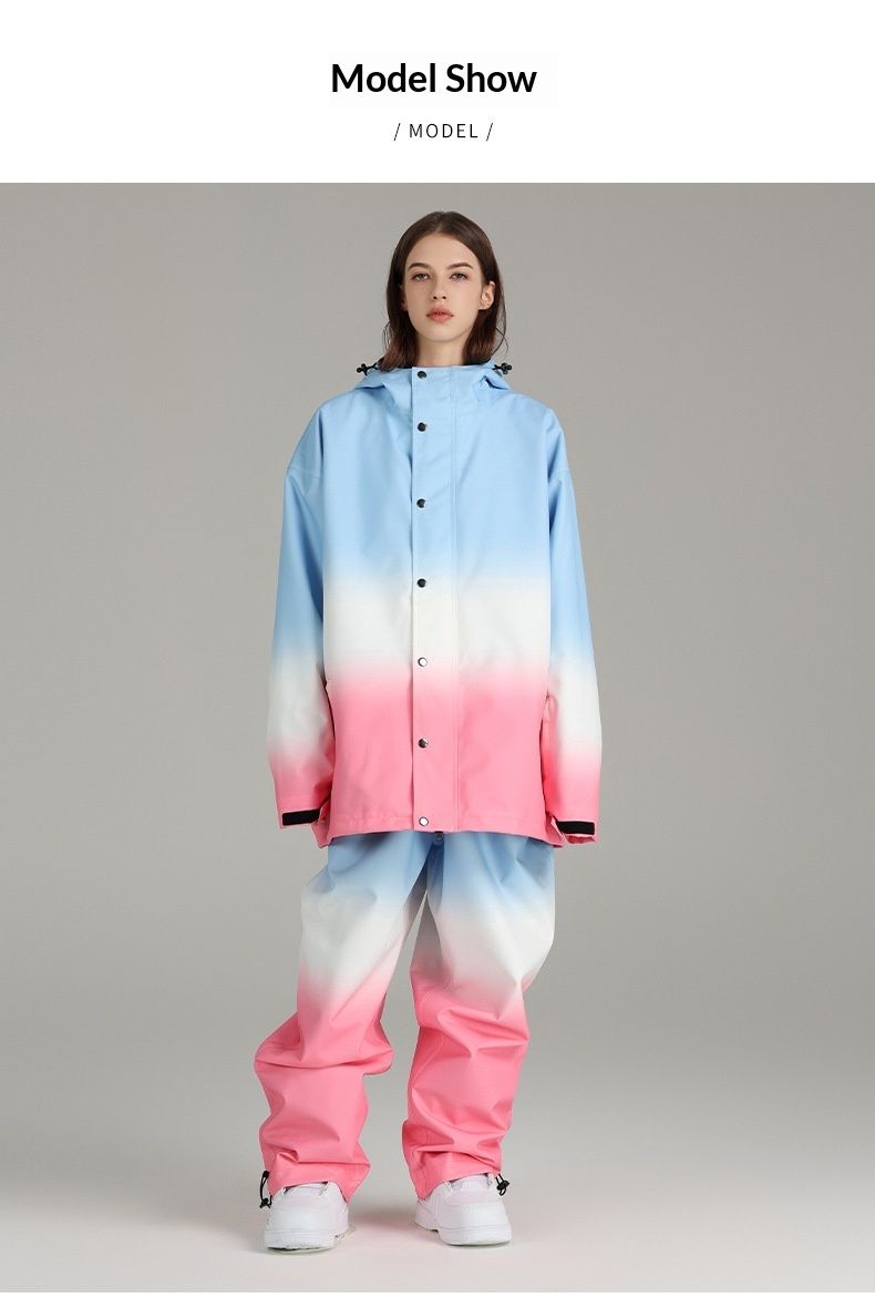 QFV50704555550<== Xueyipai Wasserdichter und winddichter Outdoor-Sport-Snowboardanzug für Damen, lockere Passform, Partner-Jacken-Set_voghion.com