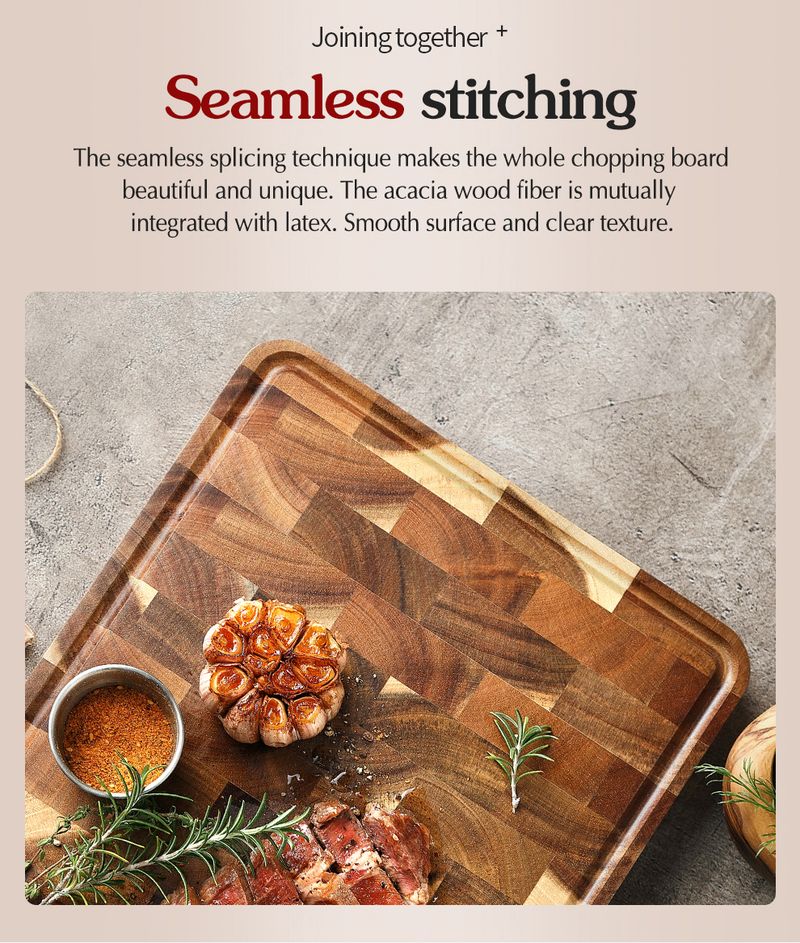Cutting Board Premium Acacia Wood Splicing Kitchen Accessories Chopping Board Drain Water And Damp-proof Kitchen Tools_voghion.com