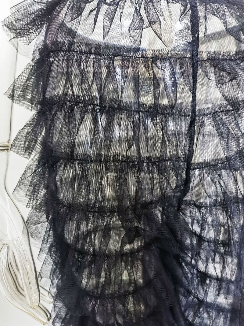 Sheer Layered Mesh Bell-Bottom Pants – Sexy High-Waist Flared Trousers For Streetwear & Nightlife_voghion.com