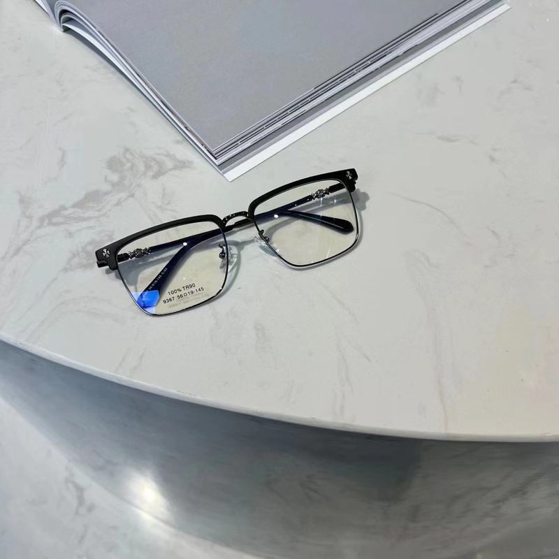 Men's business half TR eyebrow frame can be matched with anti blue metal flat light glasses 9367_voghion.com