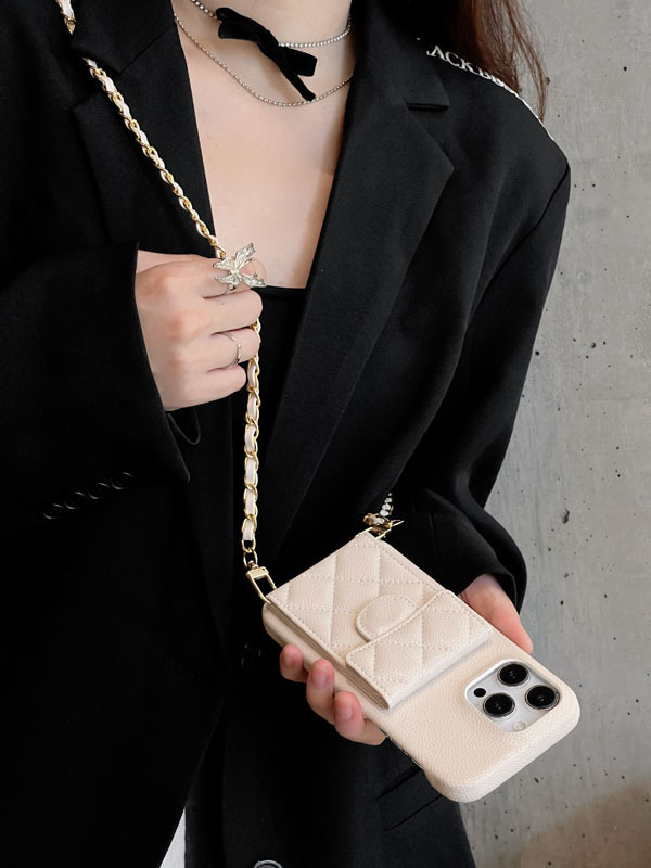 Mobile phone case iphone15pro max mobile phone case litchi pattern card 14pro diagonal card holder 13p/12 Xiaohongshu_voghion.com