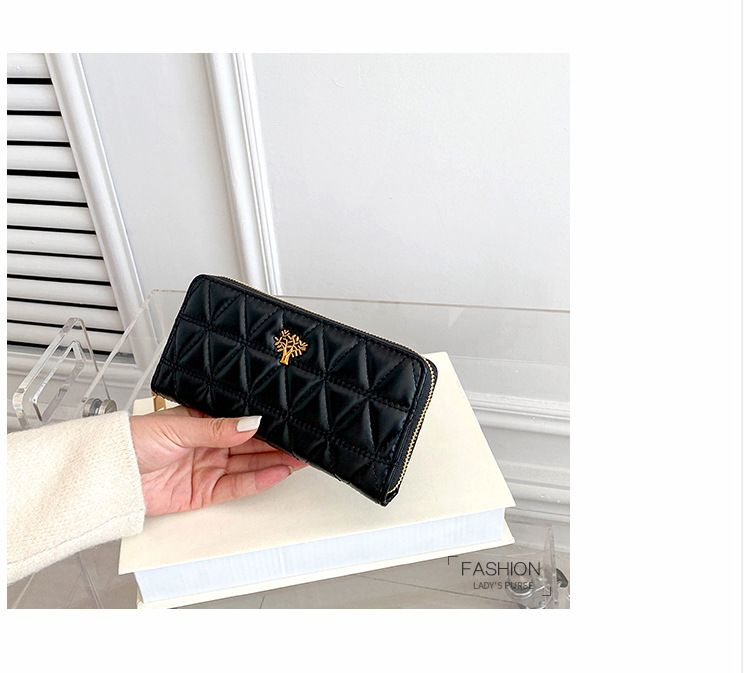 Women's Wallet & Men's Wallet Lingge Purse Ladies Long Clutch Bag Simple And Large-capacity Leisure Card Bag Tide Card Bag_voghion.com