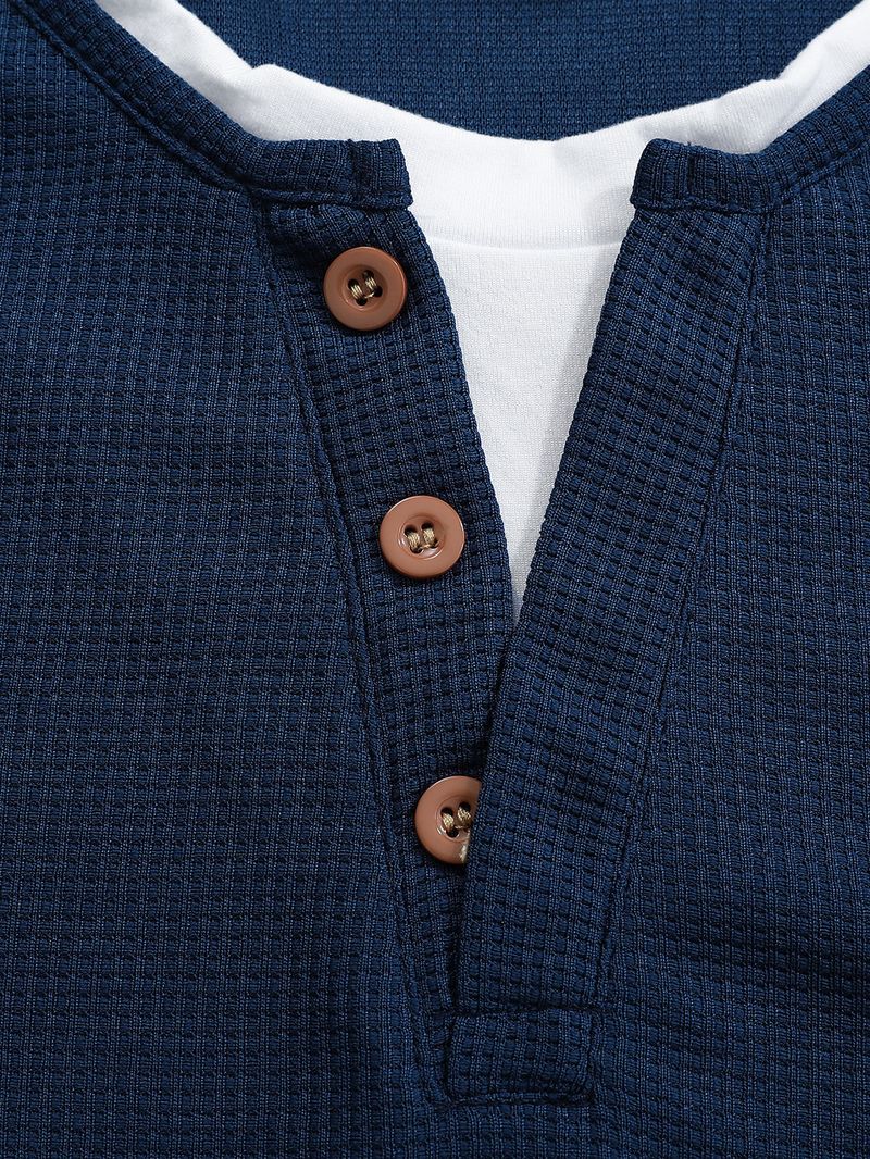 Maglietta da uomo a due pezzi finti, doppio strato, scollo a V, cuciture alla moda, tasca larga, fondo ampio, maglietta a maniche lunghe da uomo_voghion.com