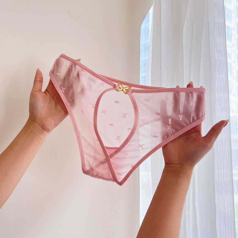 LuvBox 2025 New Foreign Trade Jacquard Lace Panties Women Sexy Hollow Out Diamond Decoration Bow Breathable Seamless Women's_voghion.com