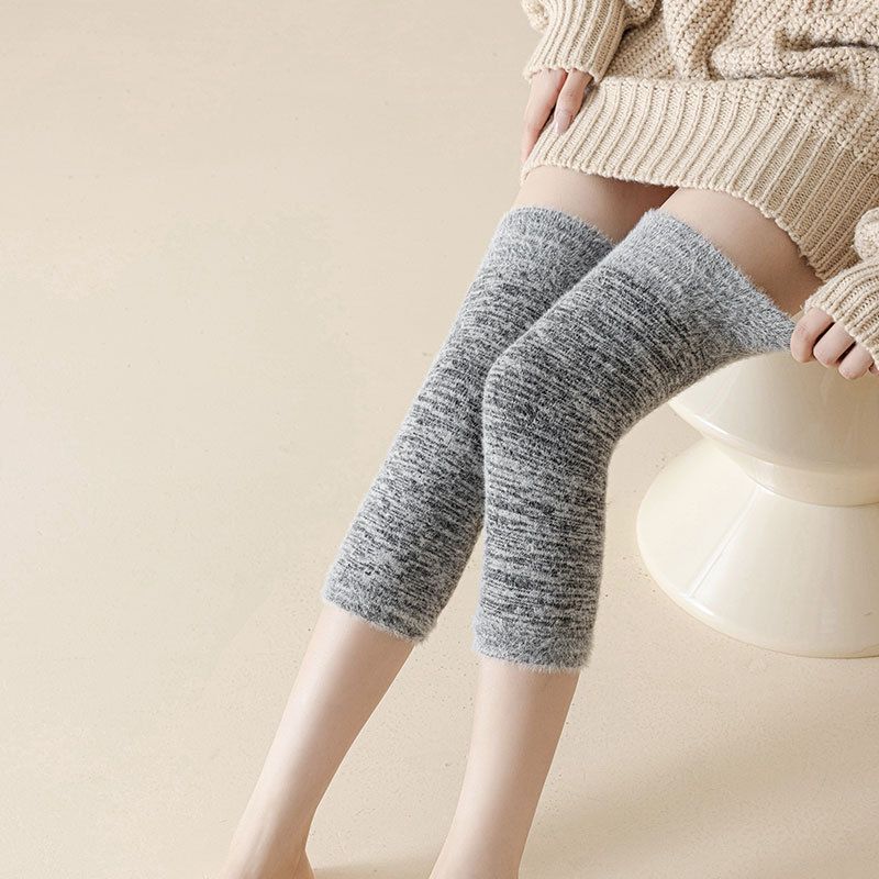 Neue Winter-Knieschoner aus Wolle für Damen und Herren, dicke Wollsocken im Retro-Stil, gestrickte warme Knieschoner, grenzüberschreitende Lieferung_voghion.com