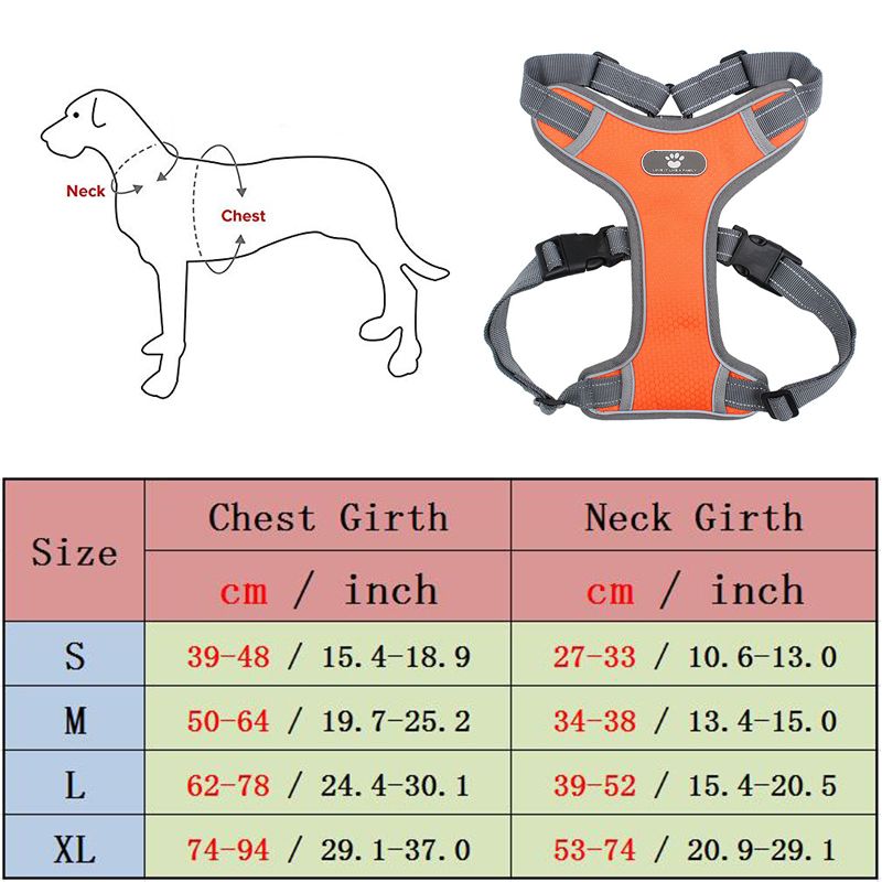 Harness Medium And Large Dogs, Breathable Dog Training Harness, Adjustable Reflective Nylon Chest Strap Pets For By PawParty Store_voghion.com